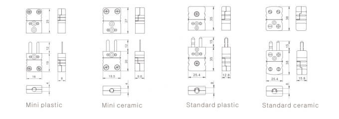 Напечатайте K/J/E/N/T/R/S высокотемпературный стандартный и миниый разъем на машинке термопары